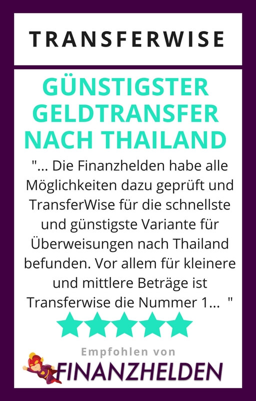 TransferWise - Geld nach Thailand überweisen - Testsiegel Finanzhelden.org