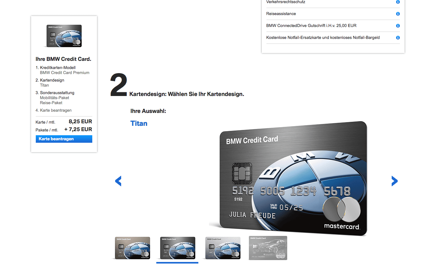 BMW Kreditkarte beantragen